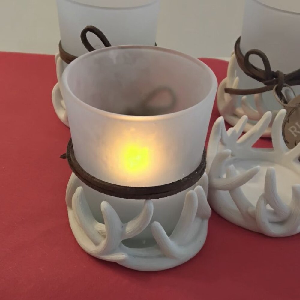 Kate Aspen Rustic Charm Votive Antler Candle Holders - Picture 1 of 6